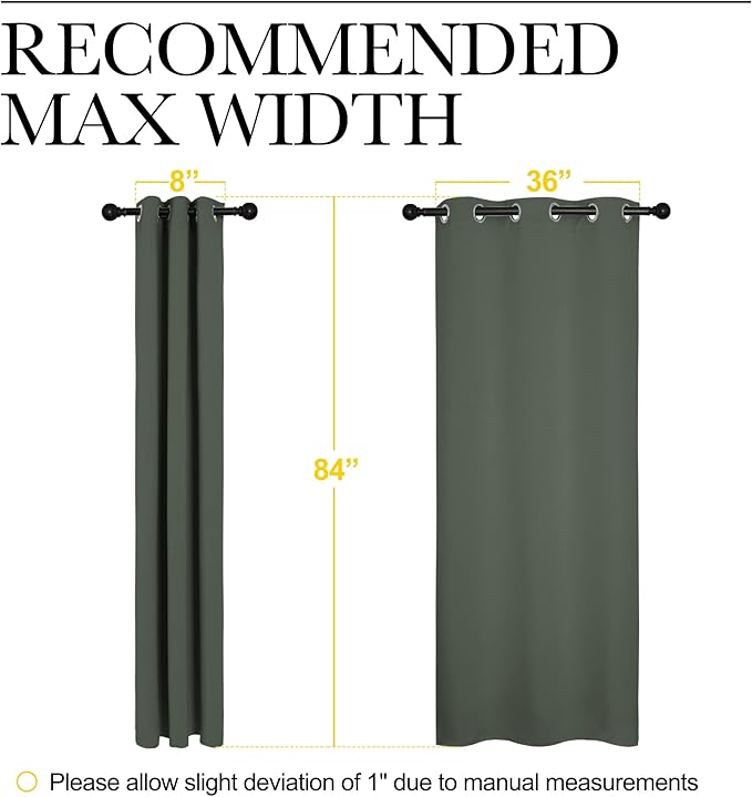NICETOWN Window Treatment Thermal Insulated Solid Grommet Blackout Curtains/Drapes for Bedroom (Dark Mallard, Set of 2 Panels, 42 by 84 Inch)