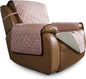 Easy-Going Oversized Recliner Cover Reversible Couch Cover Sofa Cover for Living Room Water Resistant Furniture Protector with Elastic Straps for Pets Dog (Oversized Recliner, Pink/Beige)
