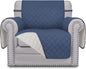 Easy-Going Chair Sofa Slipcover Reversible Sofa Cover Water Resistant Couch Cover Furniture Protector Cover with Elastic Straps for Pets Children Dog Cat (Chair, Dark Blue/Ivory)