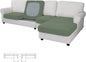 Easy-Going Stretch 4 Pieces Couch Cushion Covers for Sectional Sofa Left/Right L Shape Chaise Lounge Sofa Seat slipcover Anti-Slip Sofa Cover Soft (3 Seater + 1 Chaise, Greyish Green)