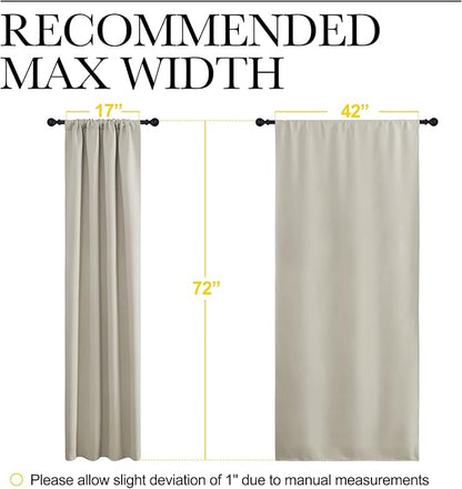 NICETOWN Blackout Curtains for Living Curtains, Room Darkening Window Curtain Panels, Easy-Care Solid Thermal Insulated Draperies/Drapes for Daughter Room (Natural, 2 Panels, 42 by 72)