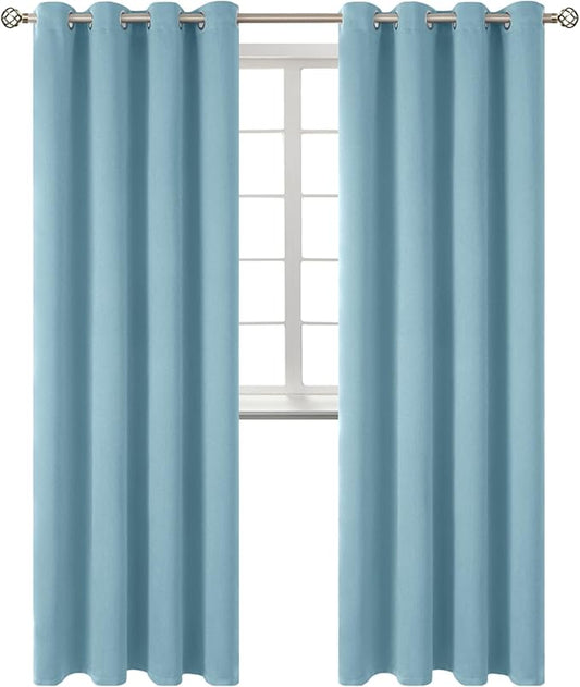 BGment Room Darkening Curtains 95 Inches Long - Grommet Thermal Insulated Drapes Window Treatment Curtains for Bedroom, 2 Panels, 52 x 95 Inch, Greyish Blue