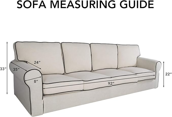 PureFit Super Stretch 4 Seater Sofa Slipcover – Spandex Non Slip Soft Couch Sofa Cover, Washable Furniture Protector with Non Skid Foam and Elastic Bottom for Kids, Pets （XX Large, Dark Gray）