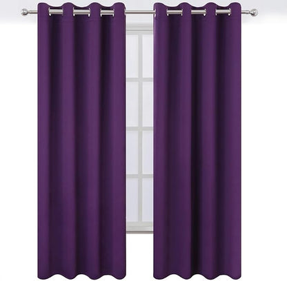 LEMOMO Blackout Curtains 52 x 120 Inch Long Purple Curtains Set of 2 Panels Room Darkening Curtains for Bedroom and Living Room