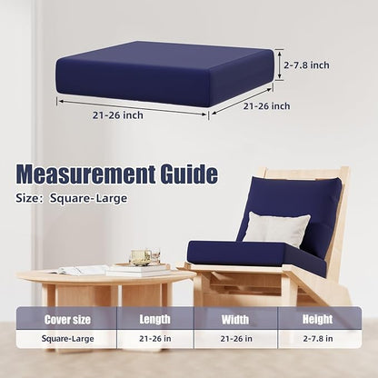 8Pcs Stretch Patio Cushion Covers, Outdoor Couch & Sofa Replacement Slipcovers for Patio Furniture Cushion Covers, Washable Reusable Furniture Protector