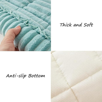 Couch Cover for Dogs Washable, Fuzzy Pet Couch Covers for 3 Cushion Sofa Pet Friendly, Non Slip Sofa Cover (Blue, 27.6" x 82.7"/70 x 210cm)