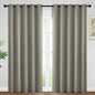Yakamok Premium Room Darkening Thermal Insulated Curtains for Bedroom/Living Room - Classic Grommet Top (2 Panels, Taupe, 62 Inch by 84 Inch)
