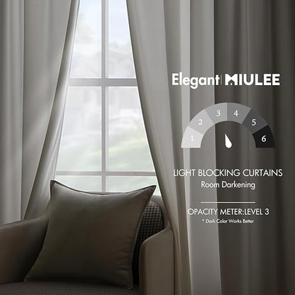 MIULEE Velvet Curtains 96 inches - Luxury Curtains for Bedroom Living Room Thermal Insulated Super Soft Room Darkening Window Drapes Rod Pocket & Back Tab, White, W52 x L96 inches, 2 Panels