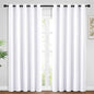 Yakamok Blackout Curtains Room Darkening Thermal Insulated Window Panels,Solid Grommet Top Drapes for Bedroom/Living Room(62Wx96L, Pure White, 2 Panels)