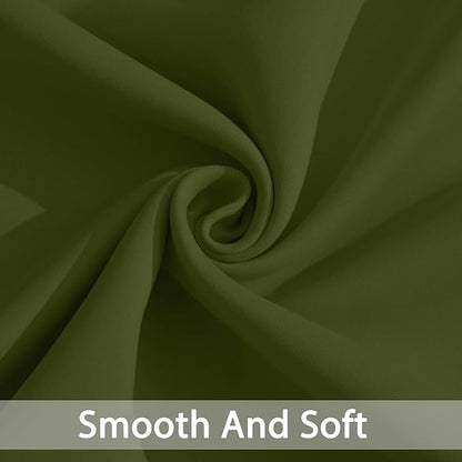 Yakamok Olive Green Blackout Curtains 63 Inches Length with Grommet Green Room Darkening Thermal Insulated Curtain Set of 2 Drapes for Bedroom Living Room, 52W x 63L,2 Panels