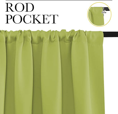 NICETOWN RV Blackout Curtains for Camper Windows, Fresh Green, 29" Wide by 50" Long, 2 PCs, Short Blackout Curtains & Drapes, Thermal Insulated Blackout Curtain Panels for Kids Room, Play Room