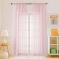 Blush Pink Sheer Curtains for Window 96 Inches Long 2 Panels, Soft Airy Light Filtering Voile Sheer Curtains for Living Room Bedroom, Dual Rod Pocket Elegant Window Drapes, 2x42Wx96L Inches