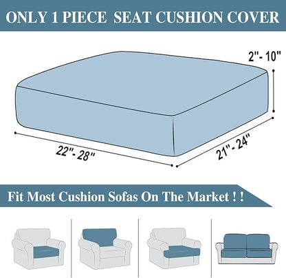 Couch Cushion Cover Seat Cushion Cover Stretch Armchair Cover Separate Sectional Sofa Slipcovers Furniture Protector(1 Piece for Seat or Sofa Backrest, Blue)