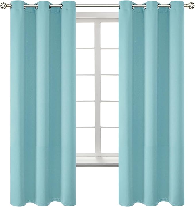 BGment Blackout Curtains - Grommet Thermal Insulated Room Darkening Bedroom and Living Room Curtains, Set of 2 Panels (46 x 63 Inch, Baby Blue)