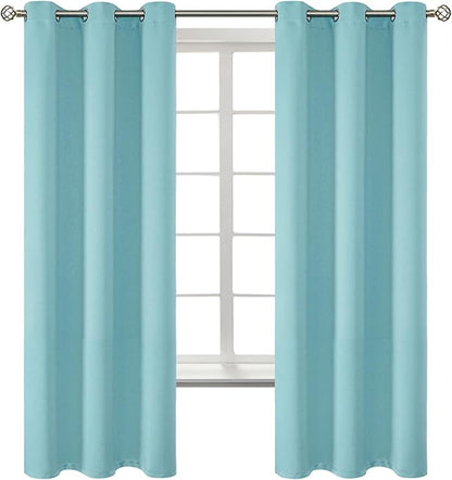 BGment Blackout Curtains - Grommet Thermal Insulated Room Darkening Bedroom and Living Room Curtains, Set of 2 Panels (46 x 63 Inch, Baby Blue)