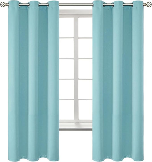 BGment Blackout Curtains - Grommet Thermal Insulated Room Darkening Bedroom and Living Room Curtains, Set of 2 Panels (42 x 63 Inch, Baby Blue)