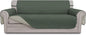 Easy-Going 4 Seater Sofa Slipcover Reversible Sofa Cover Water Resistant Couch Cover with Foam Sticks Elastic Straps Furniture Protector for Pets Children Dog Cat (XX-Large, Greyish Green/Beige)