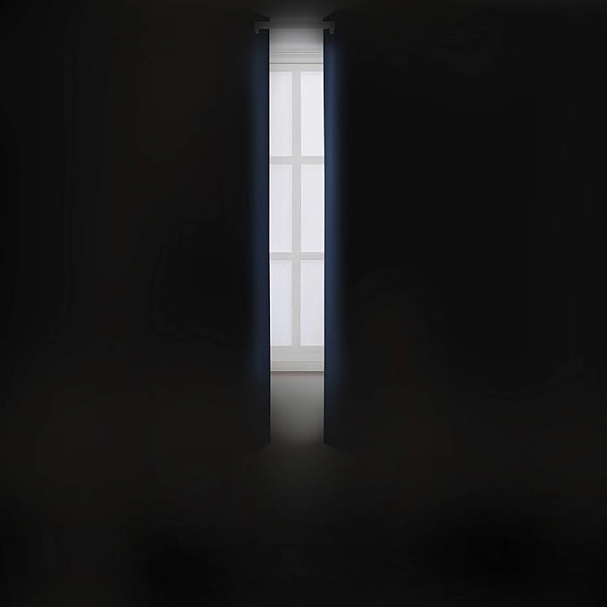 LEMOMO Navy Blue Blackout Curtains 42 x 63 Inch Length/Set of 2 Curtain Panels/Thermal Insulated Room Darkening Blackout Curtains for Bedroom