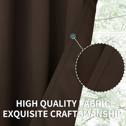BGment Blackout Curtains for Living Room - Grommet Thermal Insulated Room Darkening Curtains for Bedroom, Set of 2 Panels (52 x 84 Inch, Brown)