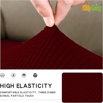 Easy-Going Stretch Cushion Cover Sofa Cushion Furniture Protector Sofa Seat Sofa slipcover Sofa Cover Soft Flexibility with Elastic Bottom(Oversized Sofa Cushion, Wine)