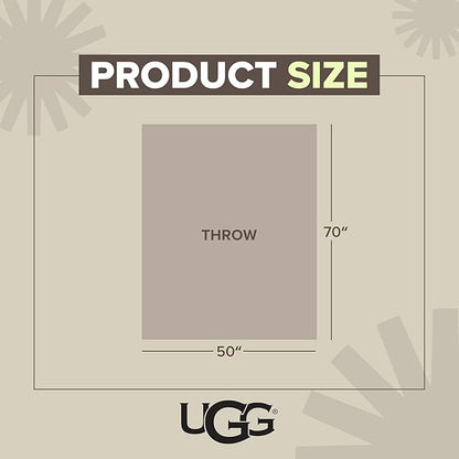 UGG Euphoria Faux Fur Throw Blanket, Oversized Warm Throw for Couch or Chair, Luxury Bedroom Decor, Cozy Soft Blankets, Machine Washable, 50-inch x 70-inch, Seal Grey