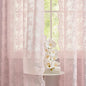 YJ YANJUN Vintage Lace Curtains Short Pink Floral Curtains 54 inch Length 2 Panels for Kitchen Living Room Bedroom Bathroom Window Voile Sheer Panels Baby Girl Nursery Decor 52" W x 54" L, Pink