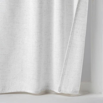 MIULEE White Curtains 36 Inch Length 2 Panels, Soft Thick Linen Textured Semi Sheer Light Filtering Kitchen Window Curtains Over Sink Small Tier for Bathroom Window Back Tab Rod Pocket