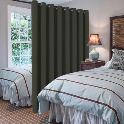 H.VERSAILTEX Blackout Patio Curtains 100 x 108 Inches for Sliding Door Extral Wide Blackout Curtain Panels Thermal Insulated Room Divider - Grommet Top, 9' Tall by 8.5' Wide - Olive