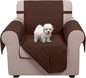U-NICE HOME Reversible Oversized Chair Covers Quilted Water Repellent Pet Protectors with Elastic Straps(28''Armchair, Brown/Brown)