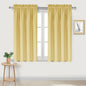 DWCN Blackout Curtains for Bedroom – Rod Pocket Thermal Insulated Noise Reducing Noise Reducing Drapes for Living Room, W 42 x L 45 Inch, 2 Panels, Light Yellow