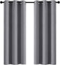 Yakamok Room Darkening Gray Blackout Curtains Thermal Insulated Grommet Curtain Panels for Bedroom, 42W x 72L, Grey, 2 Panels