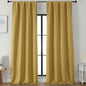 Simplebrand Ava Blackout Curtains for Patio 108 Inches Long 2 Panels Set, Solid Thermal Insulated Room Darkening Rod Pocket Window Treatment Curtains Blackout Drapes, W50 x L108 Inch, Bright Gold