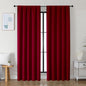 Simplebrand Ava Red Blackout Curtains for Bedroom 84 Inch Length 2 Panels Set, Solid Thermal Insulated Privacy Living Room Window Treatment Curtains Blackout Drapes, W50 x L84 Inch, Red