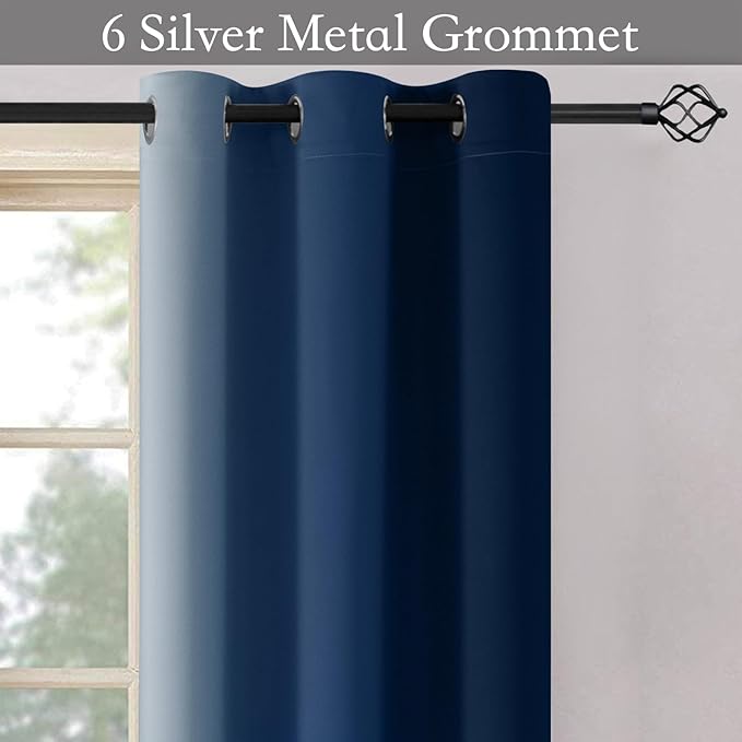 SimpleHome Ombre Room Darkening Curtains 45 inches Length for Bedroom,Grommet Gradient Light Blocking Blue Gradient Window Curtains for Living Room,2 Panels, 42x45 inches