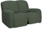PureFit Super Stretch Loveseat Recliner Sofa Couch Cover with Pocket – 2 Seats Non Slip Soft Sofa Slipcover, Washable Reclining Furniture Protector for Pets (Recliner Loveseat, Grayish Green)