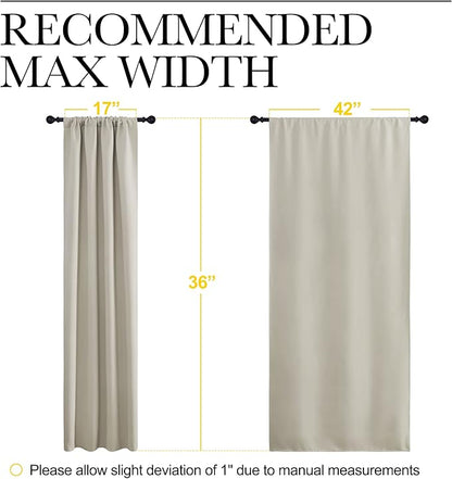NICETOWN Blackout Curtains for Living Curtains, Room Darkening Window Curtain Panels, Easy-Care Solid Thermal Insulated Draperies/Drapes for Daughter Room (Natural, 2 Panels, 42 by 36)