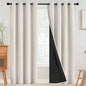 SimpleHome 100% Blackout Curtains for Bedroom,Thermal Insulated Grommet Window Drapes Room Darkening Cream Curtains for Living Room with Black Back,52 x 84 Inch,2 Panels
