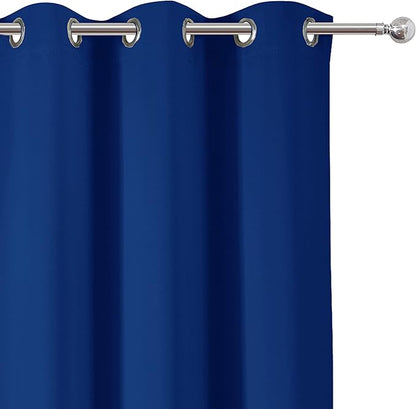LEMOMO Blackout Curtains 38 x 63 inch/Royal Blue Curtains Set of 2 Panels/Thermal Insulated Room Darkening Bedroom Curtains