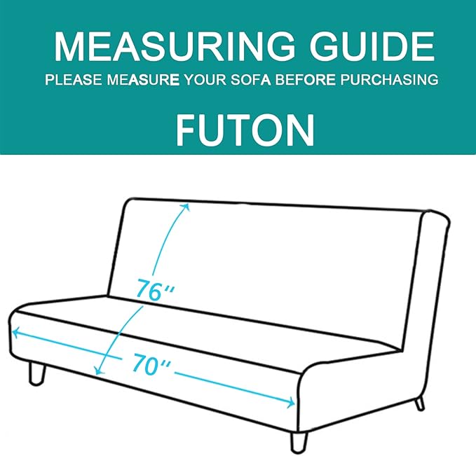 U-NICE HOME Futon Sofa Covers Reversible Sofa Slipcover Armless Cover Furniture Protector Couch Cover Water Resistant (Futon, Blue/Beige)
