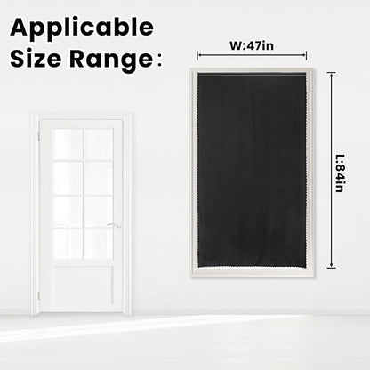 Adhesive Blackout Curtains- Self Stick Curtain No Rod Needed Easy to Hang Curtain, Use for Bedroom, Living Room, Dining Room, Kitchen, 47" W X 84" L, Black, 1 Panel