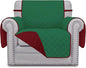 Easy-Going Chair Sofa Slipcover Reversible Sofa Cover Water Resistant Couch Cover Furniture Protector Cover with Elastic Straps for Pets Kids Children Dog Cat (Chair, Green/Christmas Red)