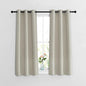 NICETOWN Blackout Bedroom Curtains 48 inches Long - Window Treatment Thermal Insulated Solid Grommet Room Darkening Privacy Sound Reducing for Kitchen (Natural, Set of 2, W37 x L48)