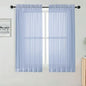 OWENIE Short Sheer Curtains for Bedroom Living Room 54 Inch Length 2 Panels Set, Soft Solid Light Filtering Sheer Curtain for Small Window, 2 Pcs Total 84 Width 54 Long, Demin