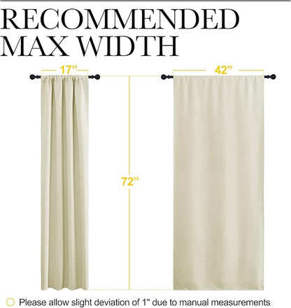NICETOWN Beige Blackout Curtains for Living Room - Triple Weave Home Decoration Thermal Insulated Solid Rod Pocket Blackout Drapes for Bedroom(Set of 2, 42 x 72 Inch)