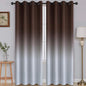 SimpleHome Ombre Room Darkening Curtains for Living Room, Light Blocking Gradient Brown to Grey White Thick Thermal Insulated Grommet Window Curtains/Drapes for Bedroom, 2 Panels, 52x84 inches Length
