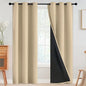 SimpleHome 100% Blackout Curtains for Bedroom,Thermal Insulated Grommet Window Drapes Room Darkening Beige Curtains for Living Room with Black Back,42 x 84 Inch,2 Panels