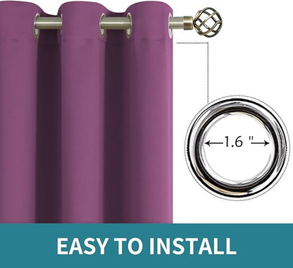 BGment Room Darkening Curtains 72 Inches Long - Grommet Thermal Insulated Drapes Window Treatment Curtains for Bedroom, 2 Panels, 42 x 72 Inch, Eggplant Purple