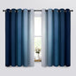 Yakamok Blue Ombre Curtains Room Darkening Grommet Curtains for Bedroom, Light Blocking Thermal Insulated Window Drapes for Living Room(2 Panels, 62x63 Inch)