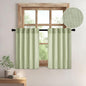 MIULEE Sage Green Kitchen Curtains 36 Inch Length 2 Panels, Soft Thick Linen Textured Semi Sheer Light Filtering Short Cafe Tier Curtains for Small Half Window Bathroom Laundry Back Tab Rod Pocket