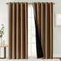 NICETOWN Full Shade Curtain Panels, Gold Brown, 70 x 84 inch, Pair of Energy Smart & Noise Blocking Out Blackout Drapes for Dining Room Window, Thermal Insulated Guest Room Lined Window Dressing